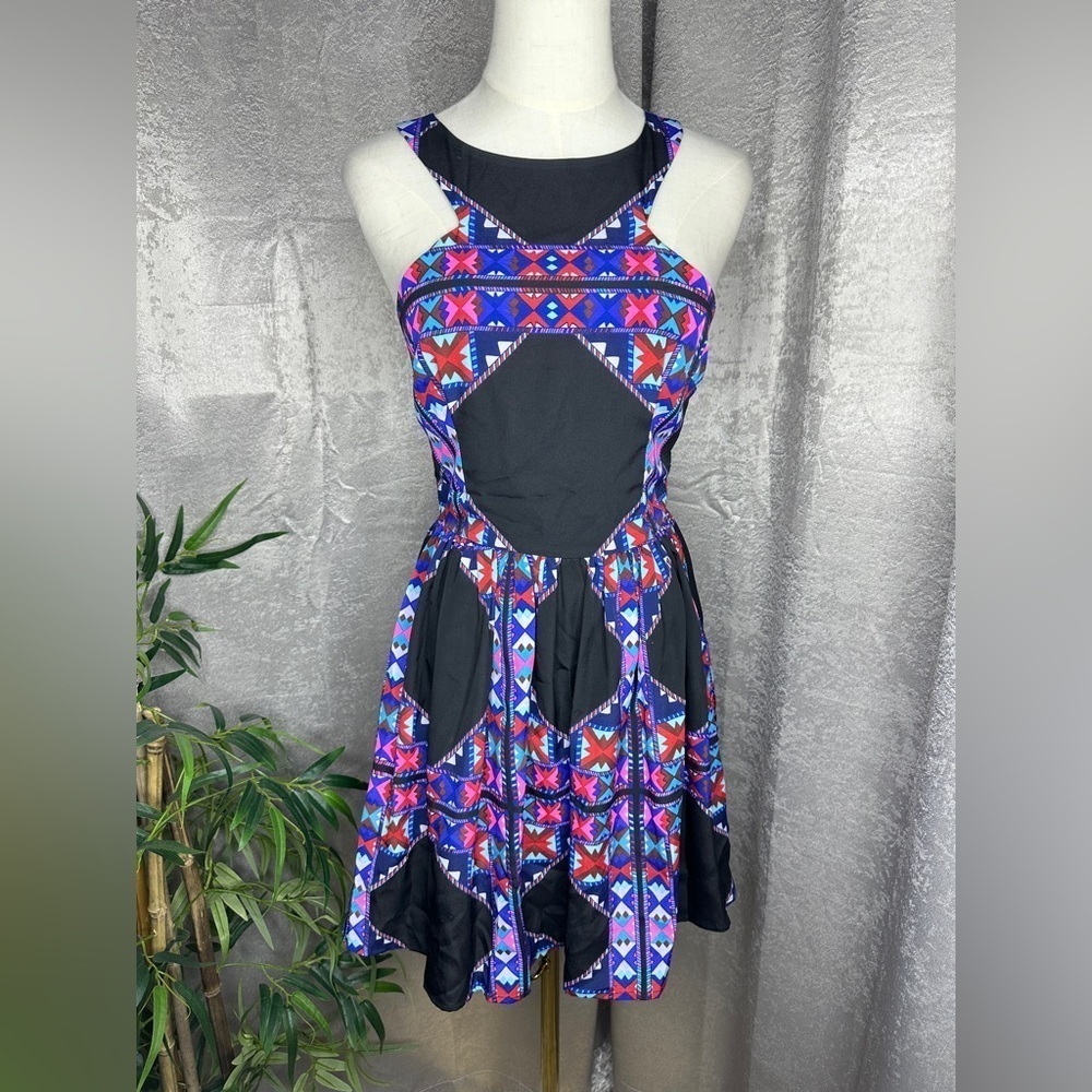 Mara Hoffman Women’s Multi Geometric Print Racerback Mini Dress Sz 2